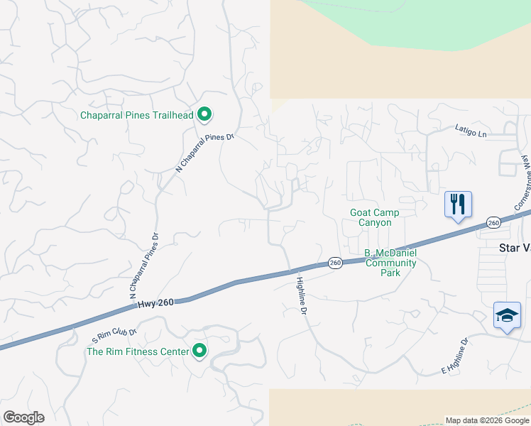 map of restaurants, bars, coffee shops, grocery stores, and more near 28 West Haught Road in Star Valley