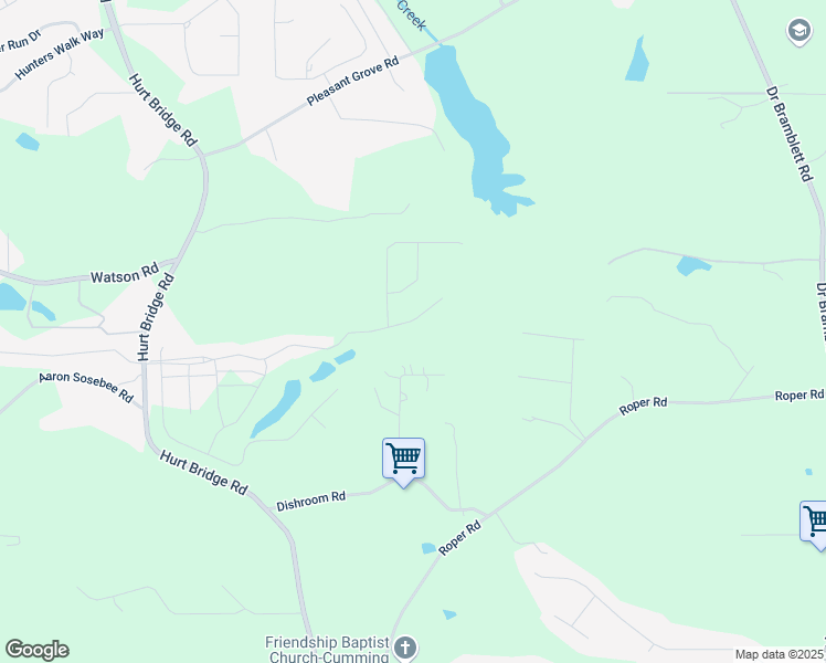 map of restaurants, bars, coffee shops, grocery stores, and more near 3750 Montebello Parkway in Cumming