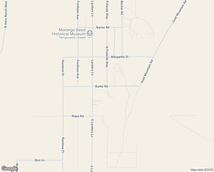 map of restaurants, bars, coffee shops, grocery stores, and more near Burke Road in Johnson Valley