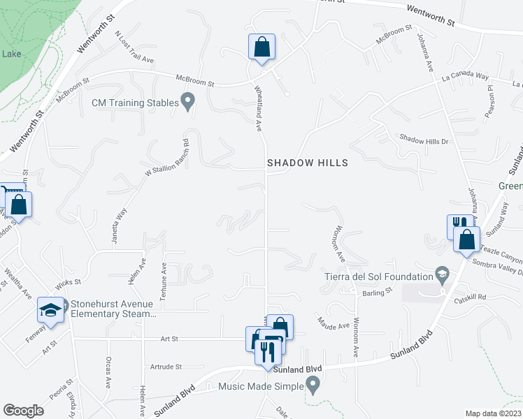 map of restaurants, bars, coffee shops, grocery stores, and more near 10137 Wheatland Avenue in Los Angeles