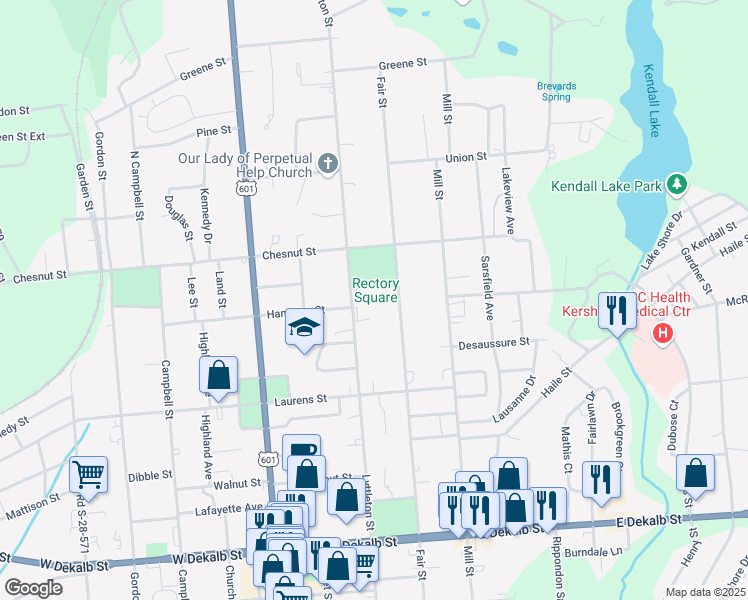 map of restaurants, bars, coffee shops, grocery stores, and more near 303 Rectory Square in Camden