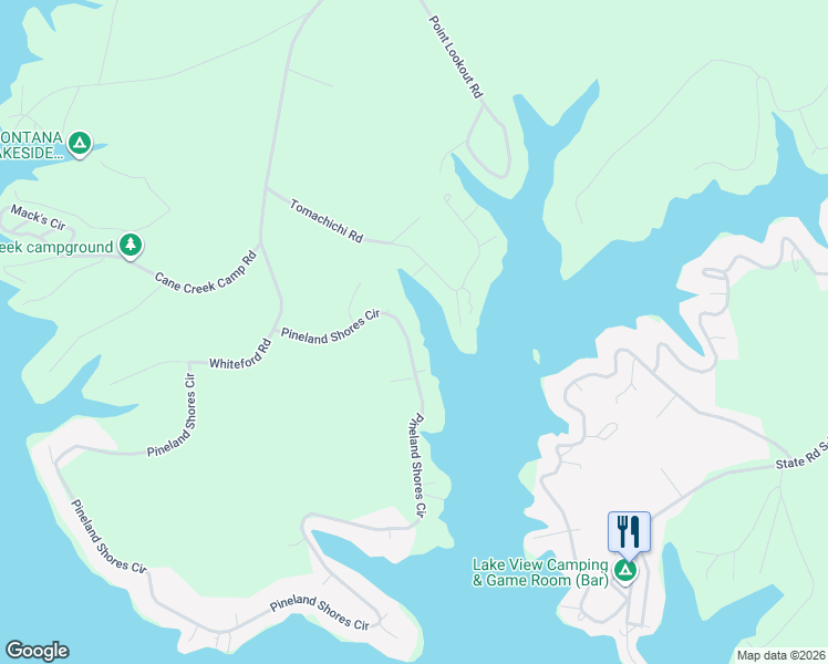 map of restaurants, bars, coffee shops, grocery stores, and more near 337 Pineland Shores Circle in Cross Hill