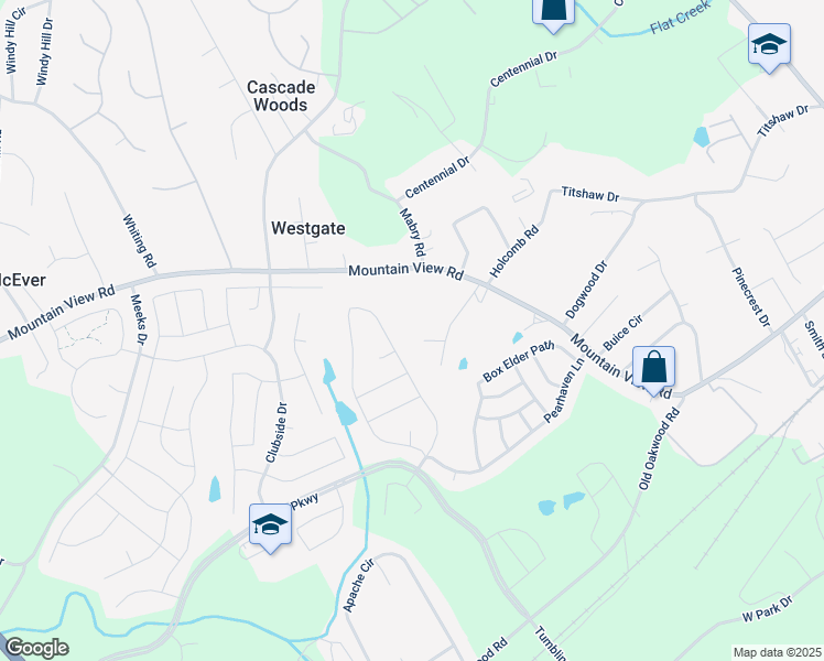map of restaurants, bars, coffee shops, grocery stores, and more near 3550 Mooney Place in Gainesville