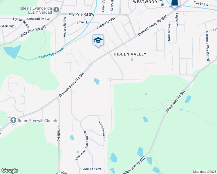 map of restaurants, bars, coffee shops, grocery stores, and more near 311 Leafmore Road Southwest in Rome