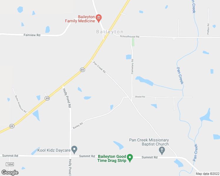 map of restaurants, bars, coffee shops, grocery stores, and more near 1684 County Road 1570 in Baileyton