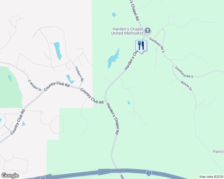 map of restaurants, bars, coffee shops, grocery stores, and more near 3916-4398 Hardin Chapel Road in Fulton