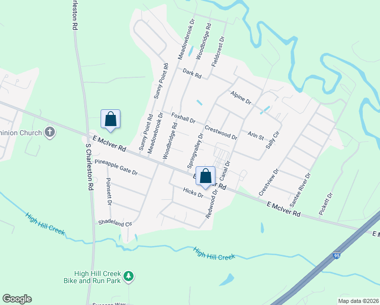 map of restaurants, bars, coffee shops, grocery stores, and more near 3019 Springvalley Drive in Florence