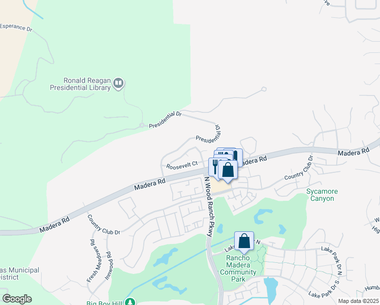 map of restaurants, bars, coffee shops, grocery stores, and more near 986 Lincoln Court in Simi Valley
