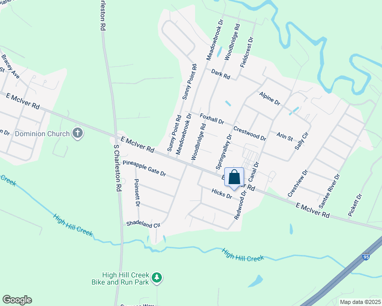 map of restaurants, bars, coffee shops, grocery stores, and more near 3010 Woodbridge Road in Florence