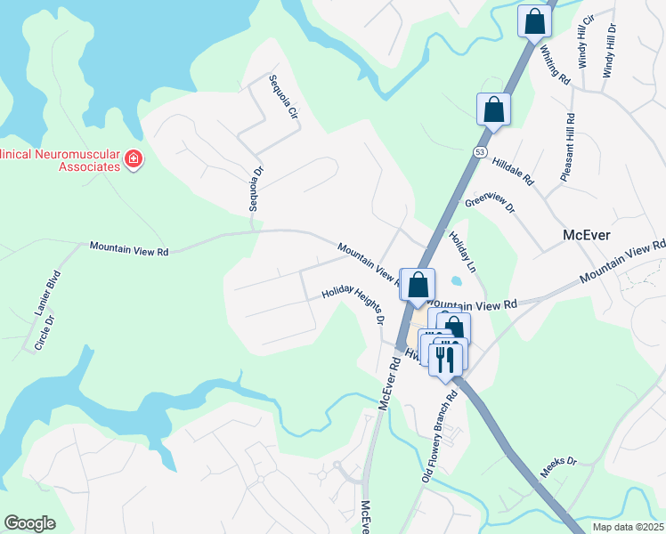 map of restaurants, bars, coffee shops, grocery stores, and more near 4217 Woodhaven Lane in Oakwood
