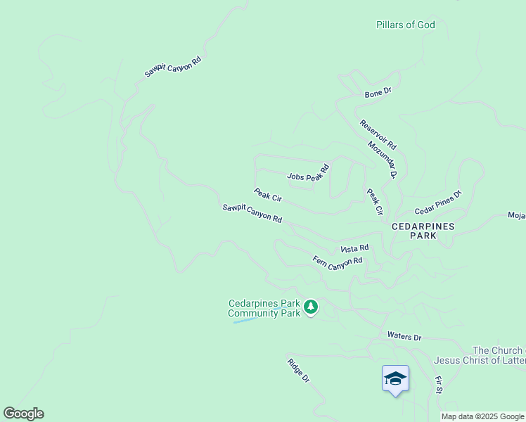 map of restaurants, bars, coffee shops, grocery stores, and more near Sawpit Canyon Trail South in San Bernardino County
