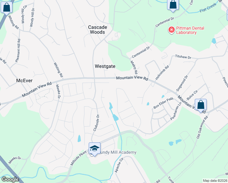 map of restaurants, bars, coffee shops, grocery stores, and more near 4391 Pleasant Garden Drive in Gainesville