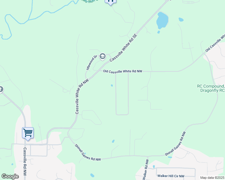 map of restaurants, bars, coffee shops, grocery stores, and more near 24 Saddle Field Circle Northwest in Cartersville