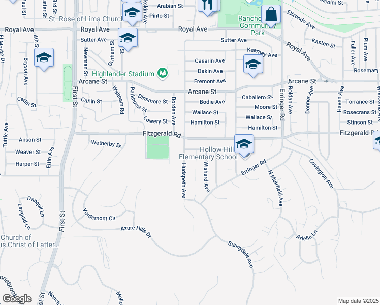 map of restaurants, bars, coffee shops, grocery stores, and more near 896 Moffatt Circle in Simi Valley