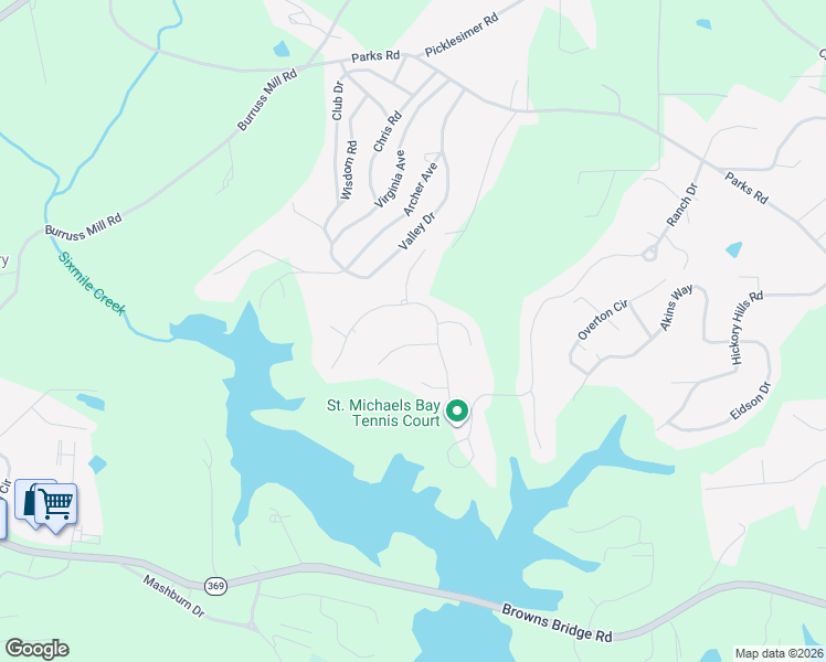 map of restaurants, bars, coffee shops, grocery stores, and more near 6320 Sterling Shores Drive in Cumming