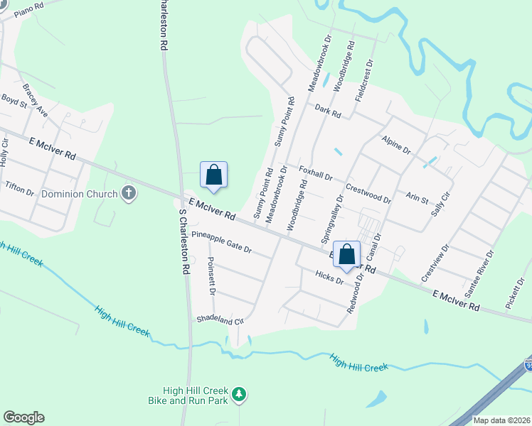map of restaurants, bars, coffee shops, grocery stores, and more near 3011 Meadowbrook Drive in Florence