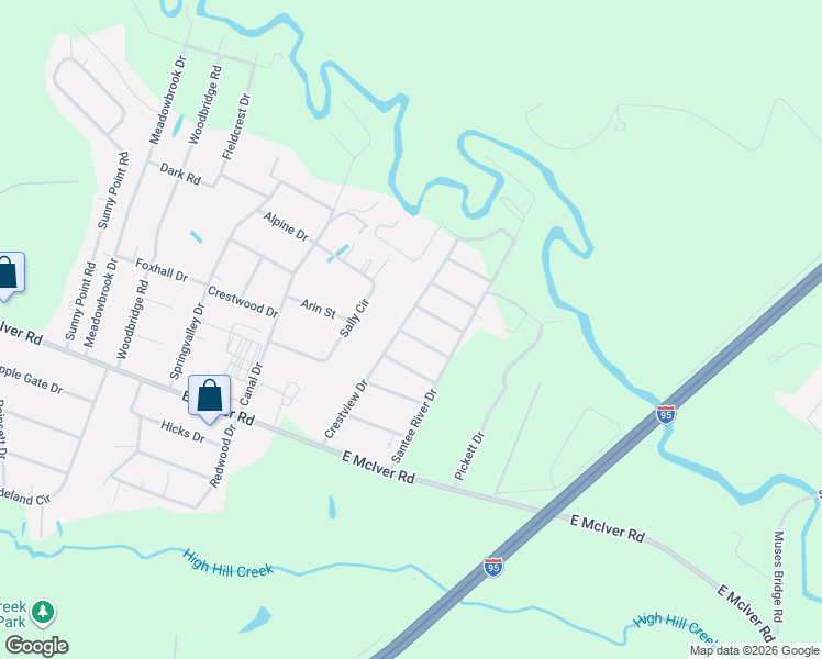 map of restaurants, bars, coffee shops, grocery stores, and more near 3104 Crestview Drive in Florence