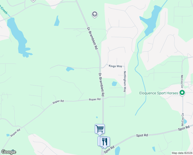 map of restaurants, bars, coffee shops, grocery stores, and more near 2205 Doctor Bramblett Road in Cumming