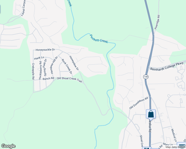 map of restaurants, bars, coffee shops, grocery stores, and more near 1276 Shoal Creek Trail in Canton
