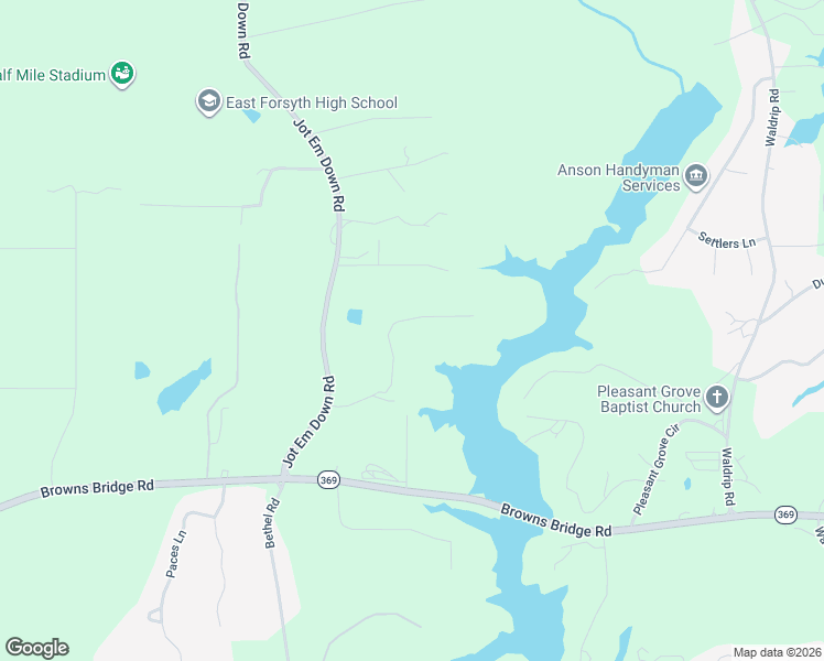 map of restaurants, bars, coffee shops, grocery stores, and more near 9690 Mathis Drive in Gainesville