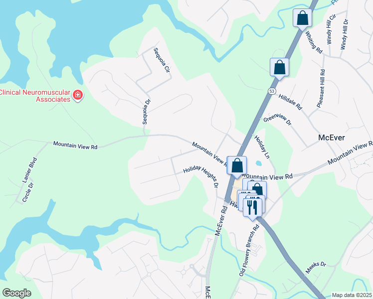 map of restaurants, bars, coffee shops, grocery stores, and more near 4217 Woodhaven Lane in Oakwood