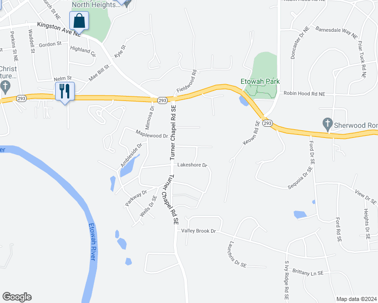 map of restaurants, bars, coffee shops, grocery stores, and more near 6 Woodland Drive in Rome