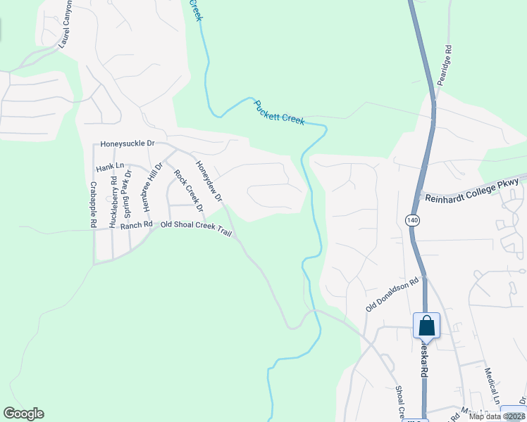 map of restaurants, bars, coffee shops, grocery stores, and more near 1276 Shoal Creek Trail in Canton