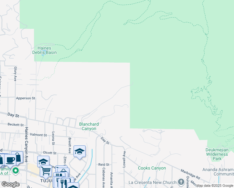 map of restaurants, bars, coffee shops, grocery stores, and more near 6260 Blanchard Canyon Road in Los Angeles