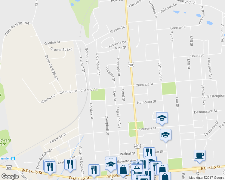 map of restaurants, bars, coffee shops, grocery stores, and more near 713 Chesnut Street in Camden