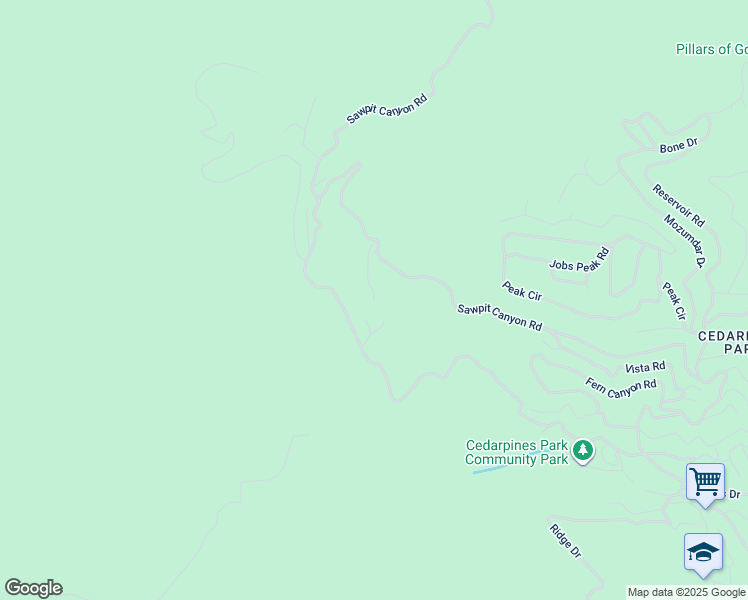 map of restaurants, bars, coffee shops, grocery stores, and more near 4 Sawpit Canyon Road in San Bernardino