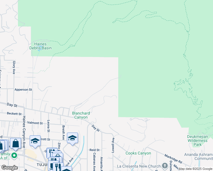 map of restaurants, bars, coffee shops, grocery stores, and more near 6260 Blanchard Canyon Road in Los Angeles