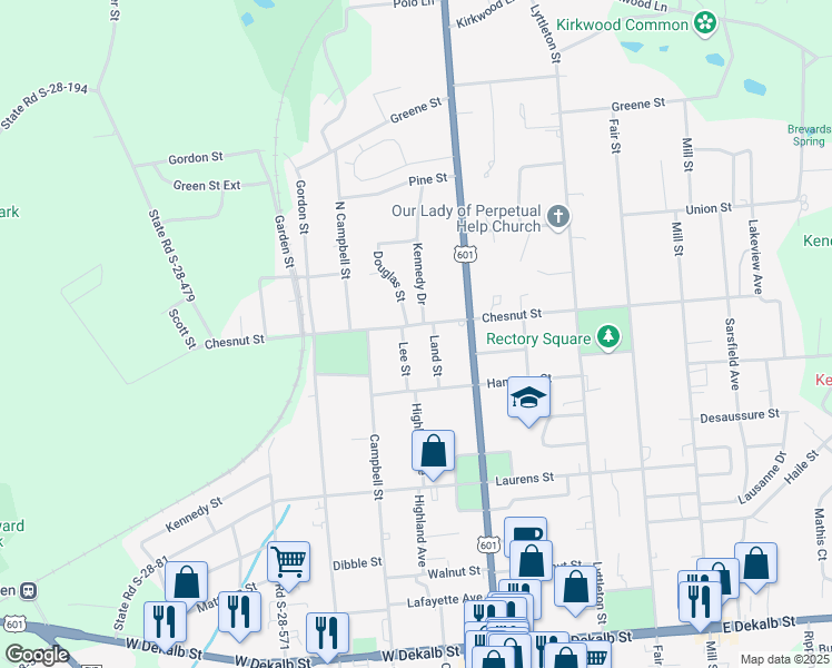 map of restaurants, bars, coffee shops, grocery stores, and more near 621 Chesnut Street in Camden