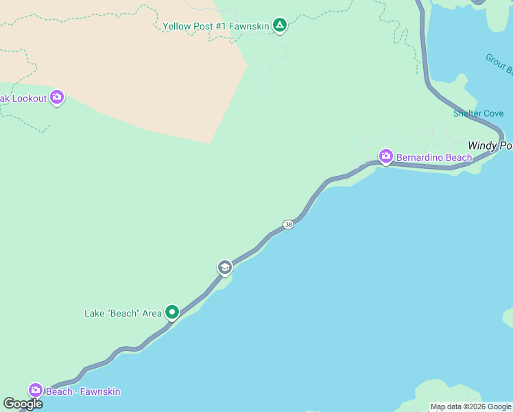 map of restaurants, bars, coffee shops, grocery stores, and more near 38710 North Shore Drive in Fawnskin