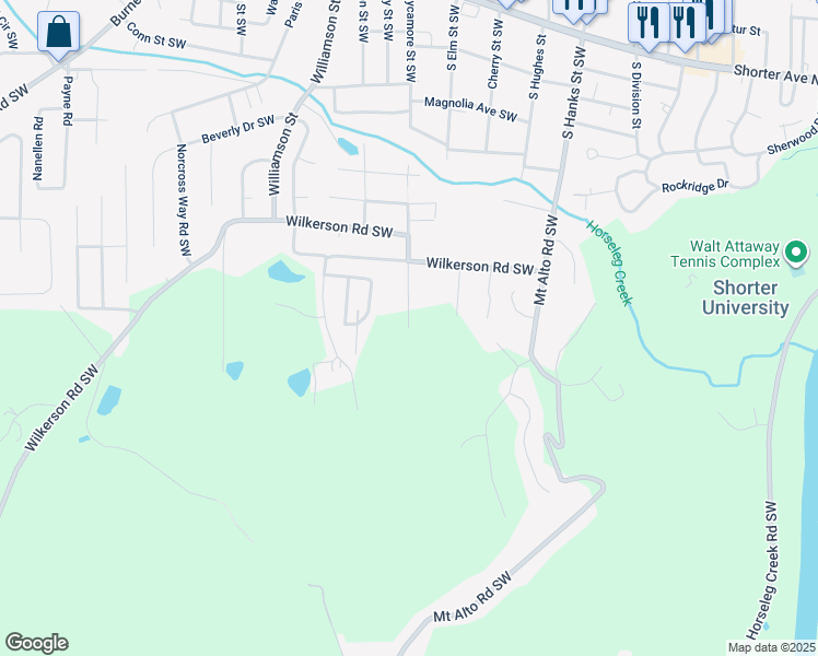 map of restaurants, bars, coffee shops, grocery stores, and more near Hill Road in Rome