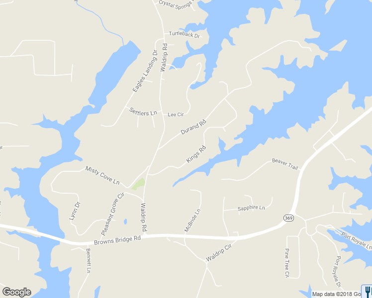 map of restaurants, bars, coffee shops, grocery stores, and more near 9775 Kings Road in Gainesville