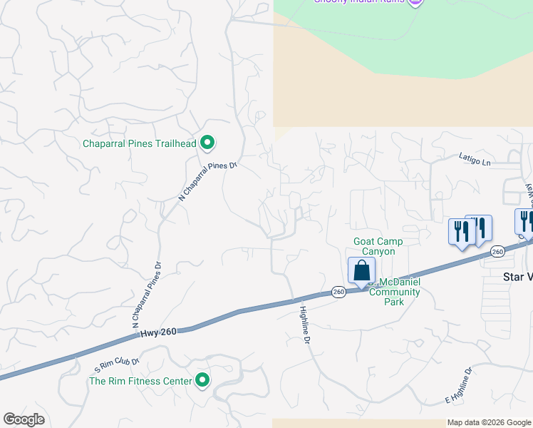 map of restaurants, bars, coffee shops, grocery stores, and more near 526 Valley Road in Payson