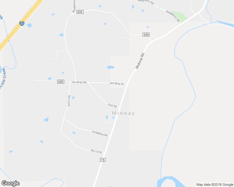 map of restaurants, bars, coffee shops, grocery stores, and more near 618 Midway Road in Donaldson