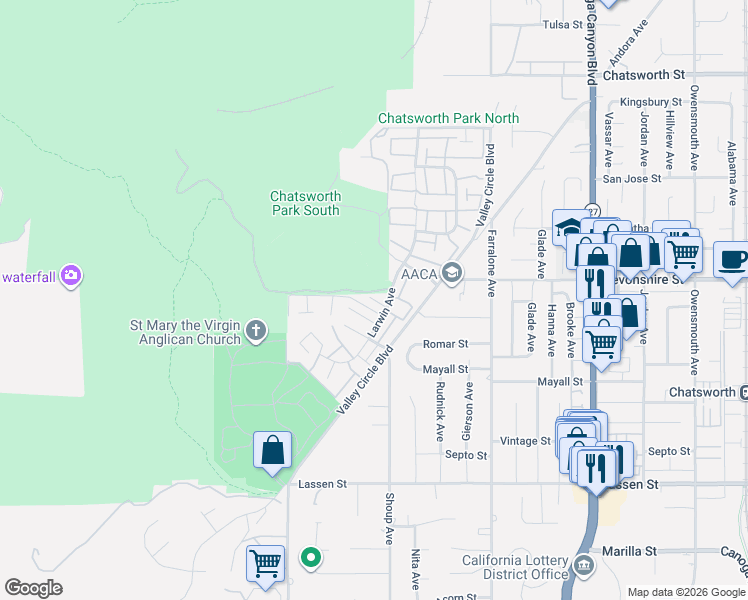 map of restaurants, bars, coffee shops, grocery stores, and more near in 