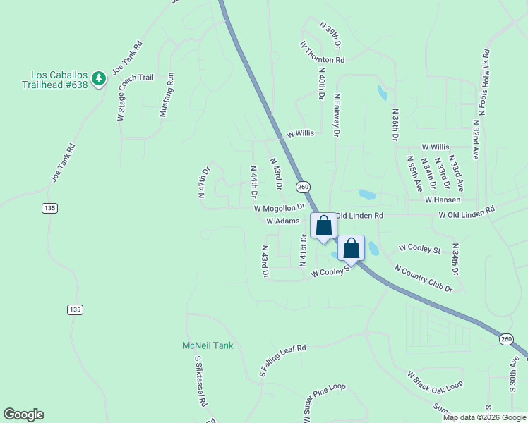 map of restaurants, bars, coffee shops, grocery stores, and more near 841 North 44th Cul in Show Low