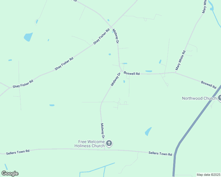 map of restaurants, bars, coffee shops, grocery stores, and more near 3339-3457 Midway Drive in Whiteville