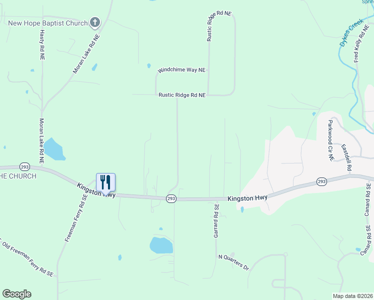 map of restaurants, bars, coffee shops, grocery stores, and more near 160 Wildflower Road Northeast in Rome