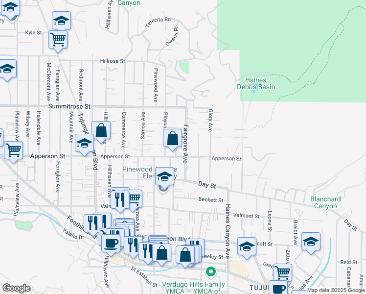 map of restaurants, bars, coffee shops, grocery stores, and more near 10343 Silverton Avenue in Los Angeles