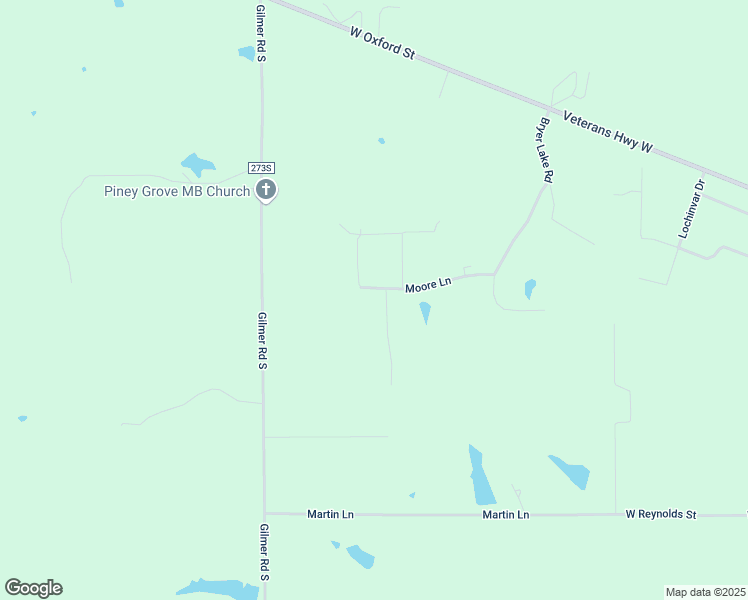 map of restaurants, bars, coffee shops, grocery stores, and more near 327-397 Moore Lane in Pontotoc