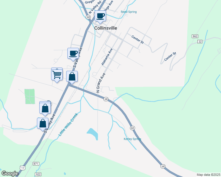 map of restaurants, bars, coffee shops, grocery stores, and more near 96 Augusta Street in Collinsville
