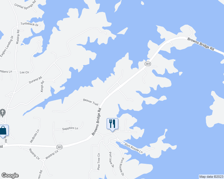 map of restaurants, bars, coffee shops, grocery stores, and more near 9050 Raldon Road in Gainesville