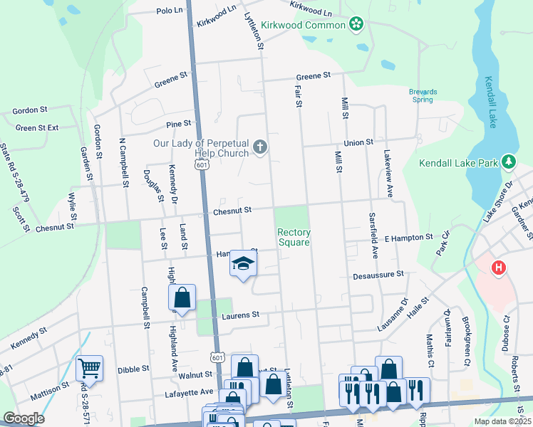 map of restaurants, bars, coffee shops, grocery stores, and more near 1615 Lyttleton Street in Camden