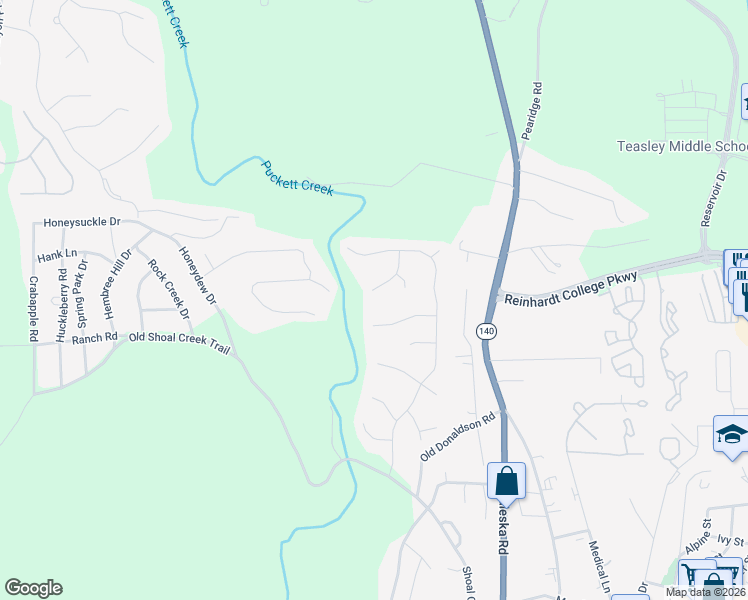 map of restaurants, bars, coffee shops, grocery stores, and more near 715 Ridgewood Way in Canton