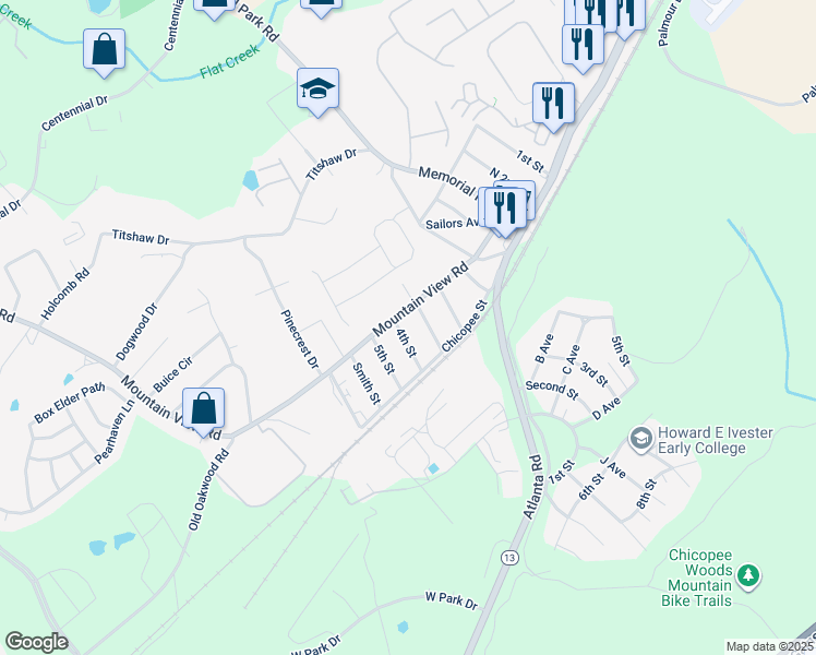 map of restaurants, bars, coffee shops, grocery stores, and more near 2364 4th Street in Gainesville