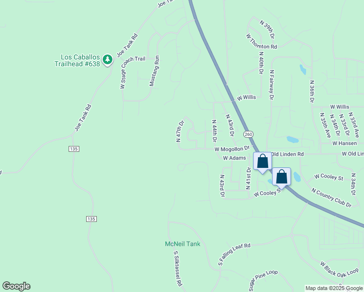 map of restaurants, bars, coffee shops, grocery stores, and more near 840 North 46th Drive in Show Low