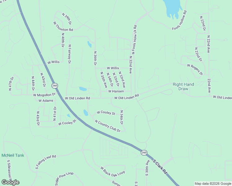 map of restaurants, bars, coffee shops, grocery stores, and more near 3361 West Hansen in Show Low